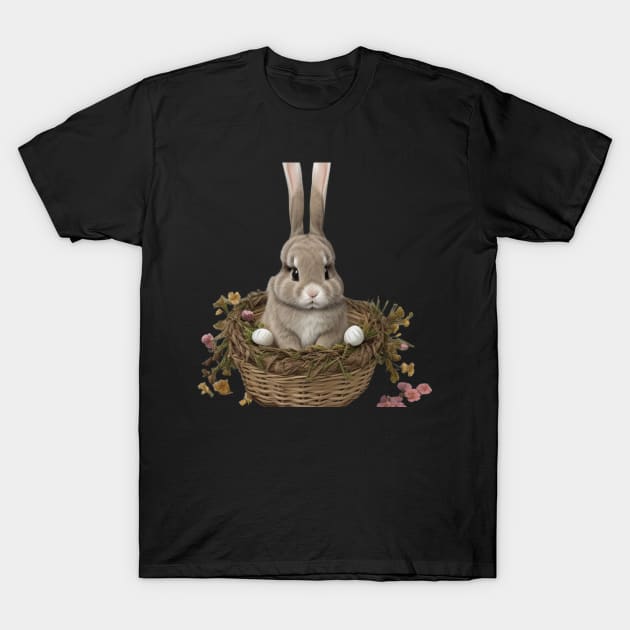 Easter Bunny in a basket T-Shirt by D's Tee's